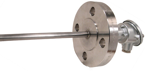 Temperaturføler med B-hoved og tryktestet flange. - Temperaturføler med B-hoved og tryktestet flange
