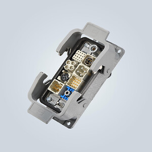 Han-Modular® konnektor udstyret med 8 Dominoer i stedet for 4 standard moduler