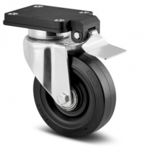 Swivel Castors with central , total lock 200 mm Delta, 3645SEP200P67