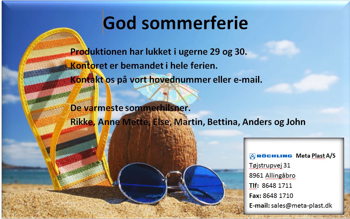 Sommerferie information - Metal Supply DK