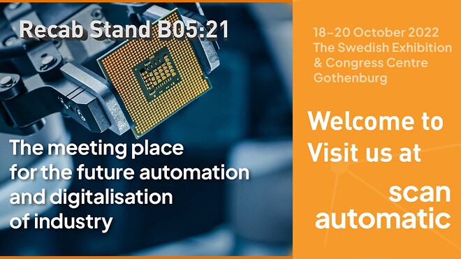 Meet Recab at Scanautomatic In Gothenburg - Stand B05:21
