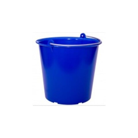 Plastspand 12 liter m/rustfri hank - Blå