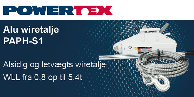 POWERTEX Alu wiretalje PAPH-S1 fra CERTEX Danmark A/S