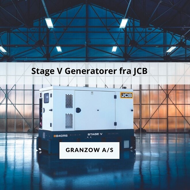 Stage V generator fra JCB rental 