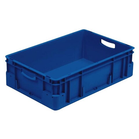 S-kasse 600x400x180 mm m/hå.hul - blå