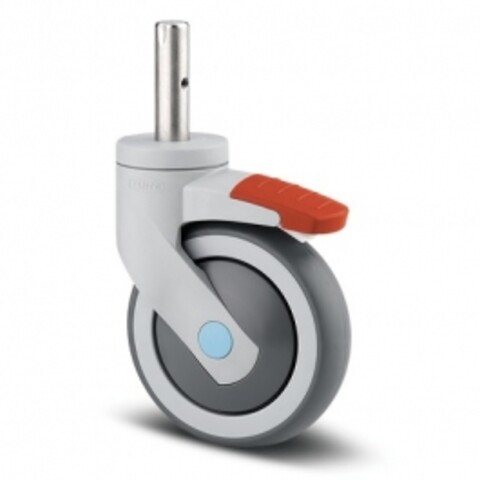 Swivel Castors with total lock 125 mm Stainless, Levina, 5387UAC125R05-18x62
