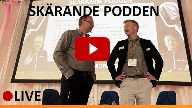 Dormer Pramets podcast Skärande Podden Live på mässan Elmia Verktygsmaskiner 2022
