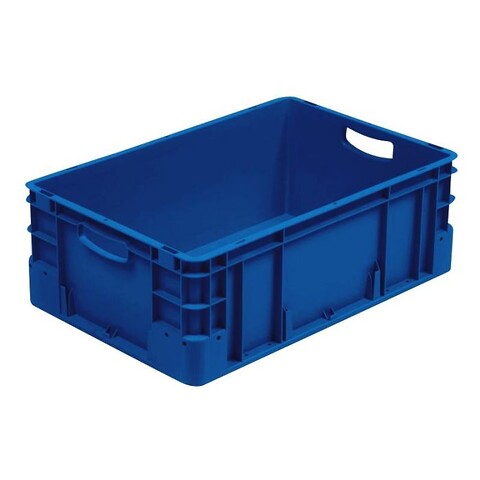 S-kasse 600x400x220 mm m/hå.hul - blå
