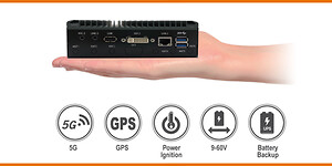 VBOX-3131 utilizes Intel ATOM Braswell N3060 Dual Core CPU up to 2.48GHz. VBOX-3131 feature an ultra-compact design measuring 150 x 135 x 55.3mm, which can easily fit into restricted spaces - with 5G connectivity