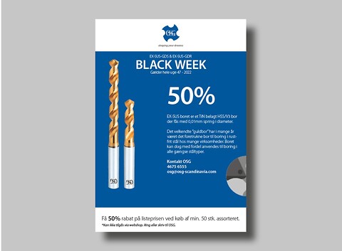 Black week rabatter hos OSG i uge 47 - OSG HSSE bor - bor til rustfrit stål - bor til stål - CNC