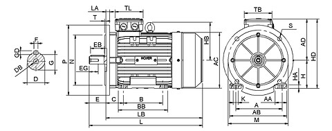 Ie3 ElektromotorHMA3 90S 4p B35 IE3
