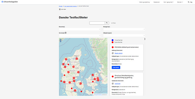 Danske Testfaciliteter platform ny bevilling digitalt værktøj