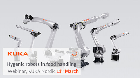 Webinar fredag ​​11. mars. Ny robotteknologi fra KUKA garanterer høyeste standard for hygiene.  - Hygieniske roboter i mathåndtering webinar