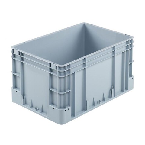 S-kasse 600x400x320 mm u/hå.hul - grå