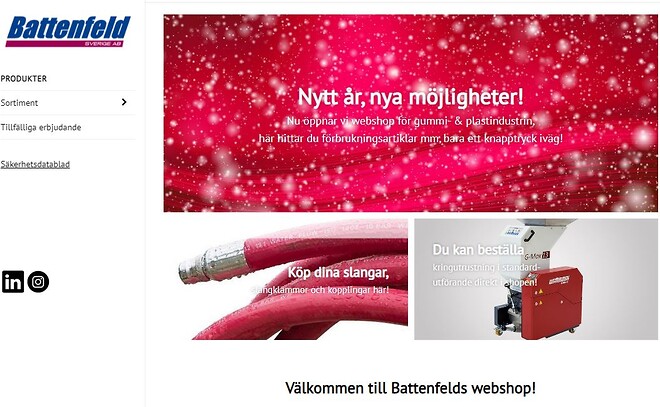 Battenfeld Sverige AB startar webshop för förbrukningsmaterial som kopplingar, nipplar, slangar, formsläppmedel m.m