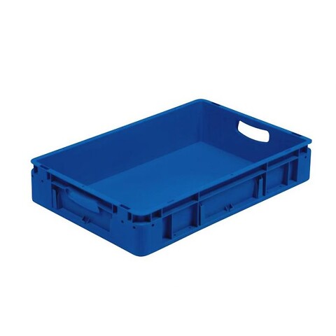 S-kasse 600x400x120 mm m/hå.hul - blå