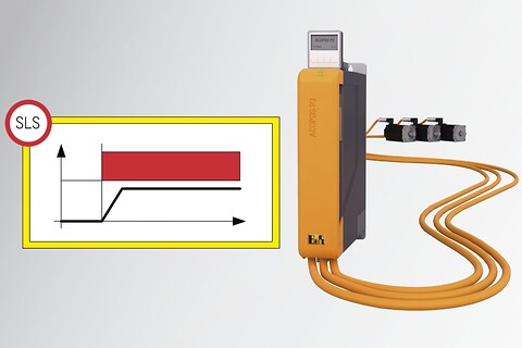 Virtuel sensor aflæser safe speed. - ACOPOS P3, servo-drev, Safe Speed Observer, Safely Limited Speed,