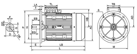 Ie3 ElektromotorHMA3 90S 2p B5 IE3