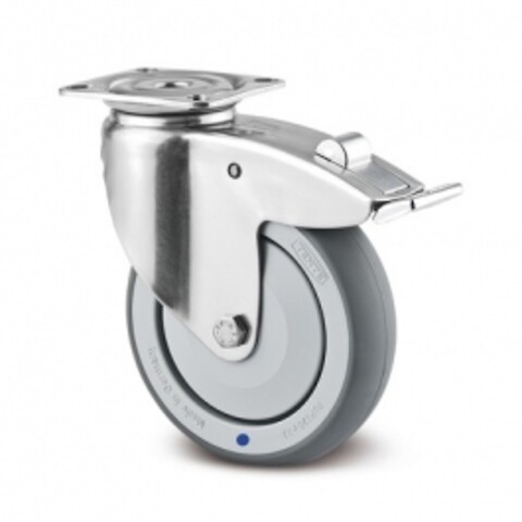 Swivel Castors with total lock 100 mm Stainless, Agila, 7477PJC100P50