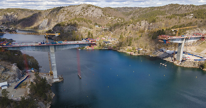 Leca® letklinker i betonen muliggør et stort spænd på Trysfjordsbroen