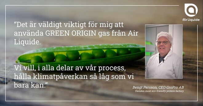 Green Origin gas bidrar till att begränsa utsläppsintensiteten i hans företags livsmedelsproduktion