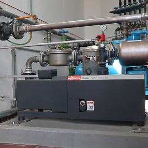 Op til 95 kubikmeter biogas i timen transporteres af MINK klokompressor med et overtryk på 0,6 bar