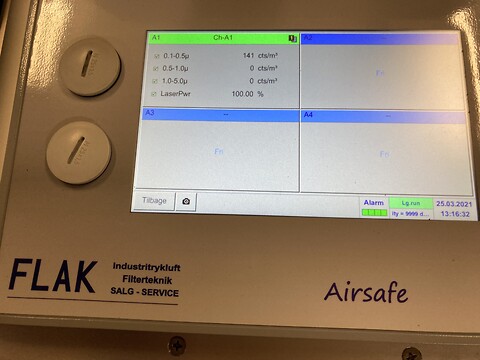 Kvalitetsanalyser af trykluft udføres også hos FLAK - Analyse af trykluft Og Åndedrætsluft