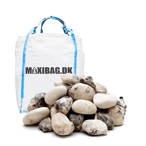 Hvide singles 32-64 mm i Maxibag - Hvide singles 32-64 mm. i bigbag. Bedste kvalitet. Danmarks hurtigste levering. Maxibag.dk