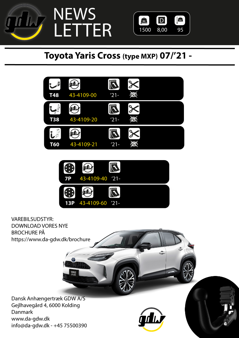 Hele tiden emne Blitz Toyota Yaris Cross MXP anhængertræk