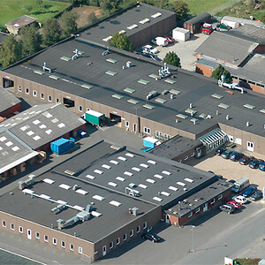 Betech, luftfoto af fabrikken på Industrivej 29