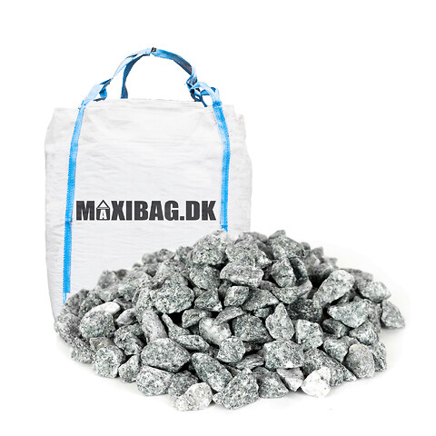 Grå granitskærver 11-16 mm i Maxibag - Grå granitskærver 11-16 mm. i bigbag. Bedste kvalitet. Danmarks hurtigste levering. Maxibag.dk