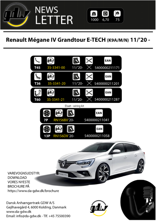 Renault Mégane E-TECH anhængertræk
