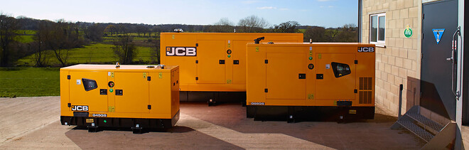 JCB QS serien hos Granzow A/S. Fungerer som almindelig generatorer og nødgenerator i tilfælde af strømnedbrud.