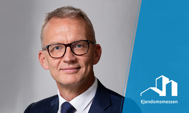 Jens Elmelund, administrerende direktør i KAB taler fællesskabsskabende boligområder på Ejendomsmeseen